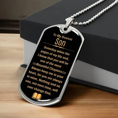 Son, Most Beautiful Chapters - Dog Tag Necklace - Army Tag Necklace, Dog Tag