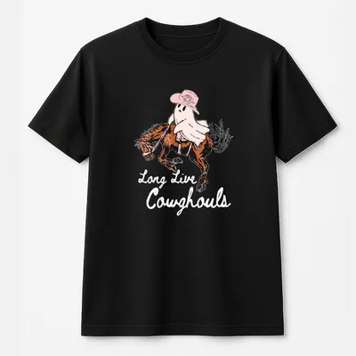 Long Live Cowghouls Halloween T-Shirt T-Shirt T-Shirt  Pink Ghost Cowboy Riding Horse Cute Western Fall