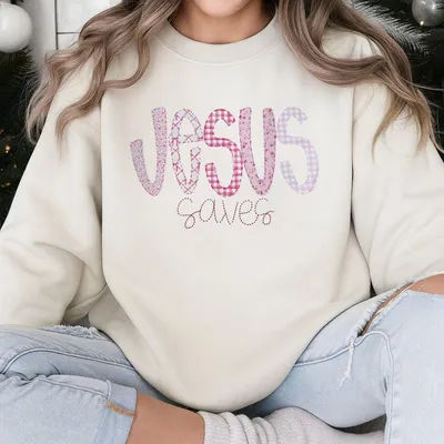 Jesus Saves Sweatshirt, Casual Style Sweatshirt For Daily Wear, Ladies Summer Tops, Clothes For Women, Summer Clothes