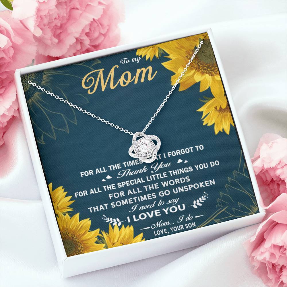 To my mom necklace - Love Knot Necklace