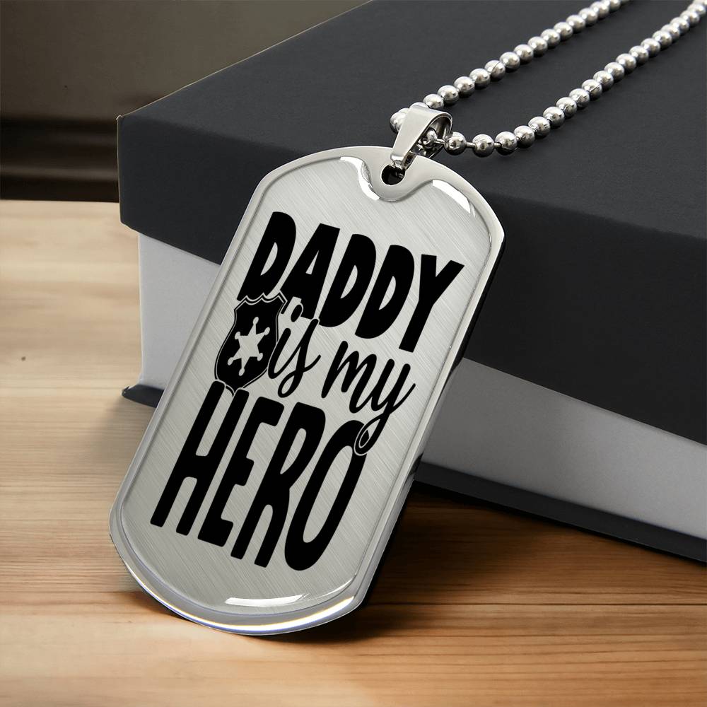 Dad Is My Hero Necklace - Army Tag Necklace, Dog Tag