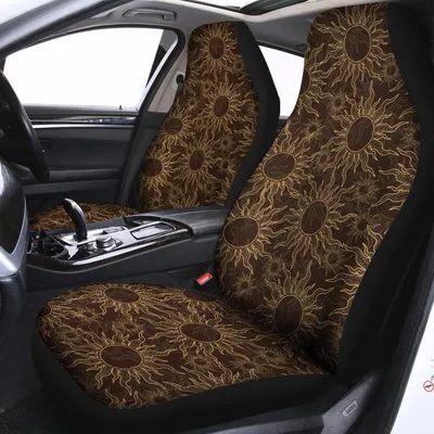 Vintage Sun Pattern Print Universal Fit Car Seat Covers