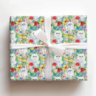 Garden Day with the Persian - Gift Wrap for Christmas, Holidays Wrapping Paper, Christmas Wrapping Paper