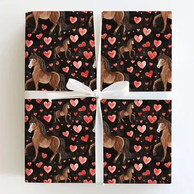 Missouri Fox Trotter Valentine - Gift Wrap for Christmas, Holidays Wrapping Paper, Christmas Wrapping Paper