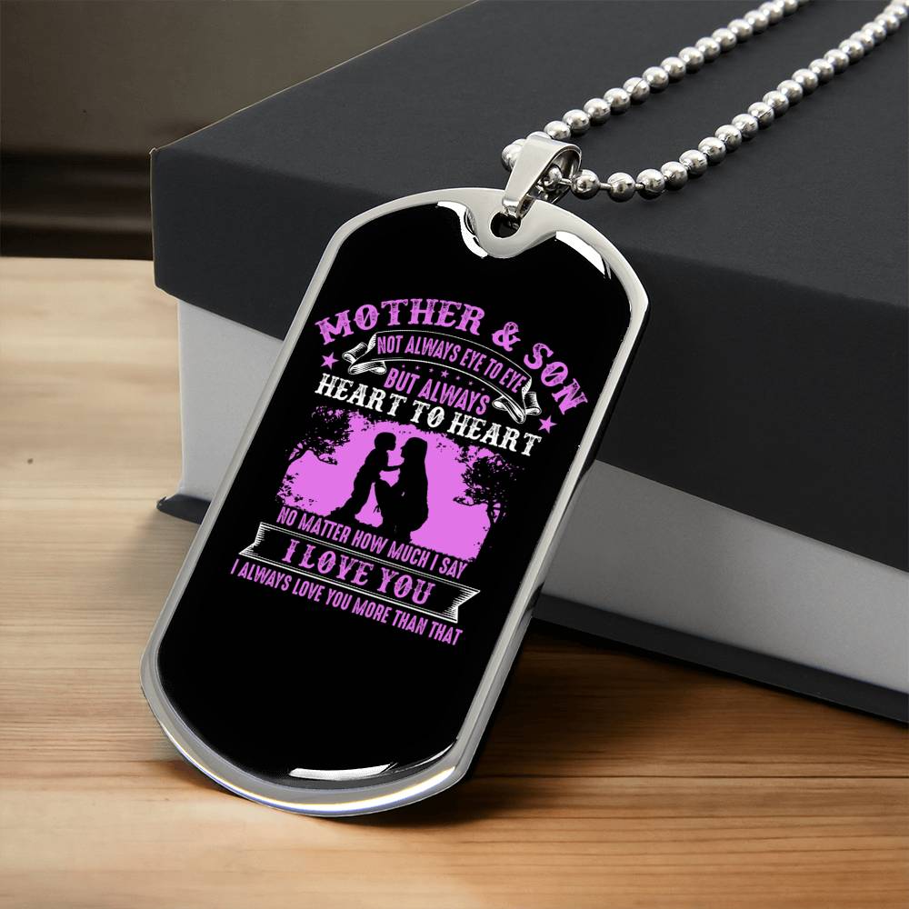 Mother & Son Dog Tag - Army Tag Necklace, Dog Tag