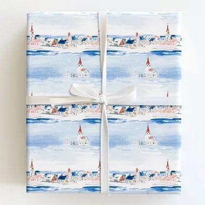 Winter Chapel - Gift Wrap for Christmas, Holidays Wrapping Paper, Christmas Wrapping Paper
