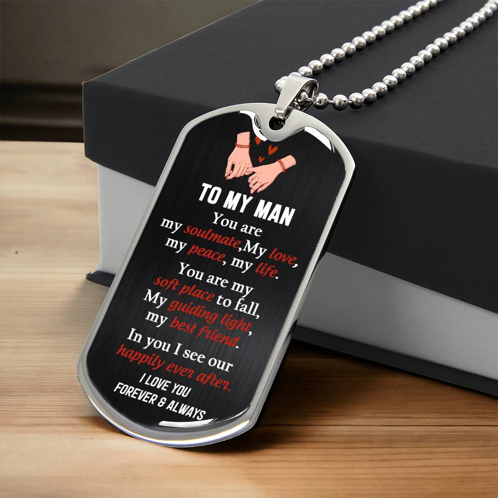 Gift For Your Man - My Soft Place - Dog Tag - Army Tag Necklace, Dog Tag