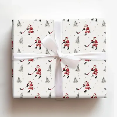 Frosty Faceoff - Gift Wrap for Christmas, Holidays Wrapping Paper, Christmas Wrapping Paper