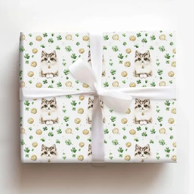 Golden with the Persian - Gift Wrap for Christmas, Holidays Wrapping Paper, Christmas Wrapping Paper
