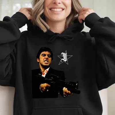 Tony Montana Scarface Jumbo Fleece Hoodie Gift For Fan Gift For Her Gift For Him