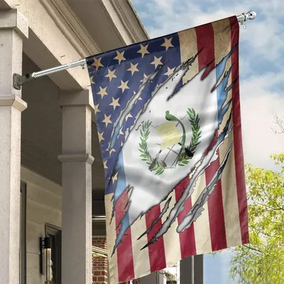 Proud Guatemalan American Flag Show Friendship, , House Flag Decoration Vertical House Flag