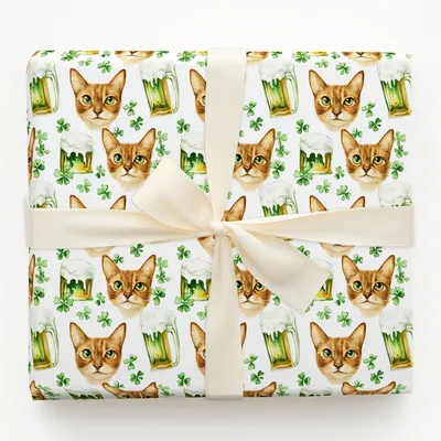 Brews with the Abyssinian - Gift Wrap for Christmas, Holidays Wrapping Paper, Christmas Wrapping Paper