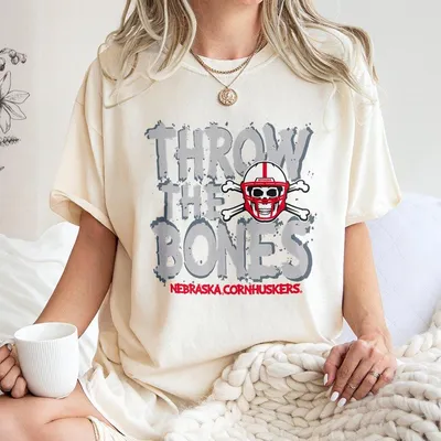 Nebraska Cornhuskers T-Shirt Throw The Bones Football Fan T-Shirt Unisex Game Day T-Shirt Trendy Sports Outfit