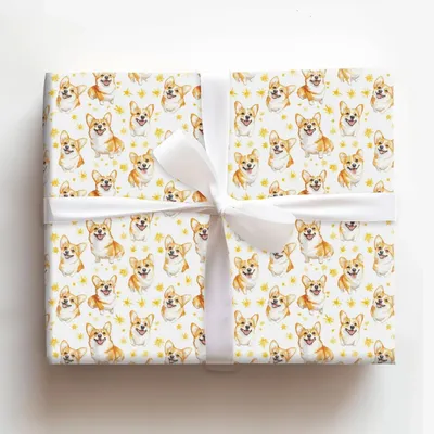 Sunny Day with the Corgis - Gift Wrap for Christmas, Holidays Wrapping Paper, Christmas Wrapping Paper