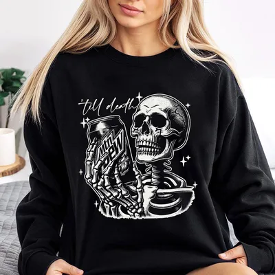 Mountain Dew Sweatshirt Mountain Dew Skeleton Til Deatth Sweatshirt Dew Soda Gift For Her Gift For Him