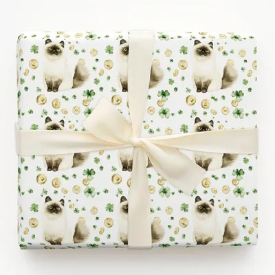 Golden with the Himalayan - Gift Wrap for Christmas, Holidays Wrapping Paper, Christmas Wrapping Paper