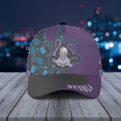 Ursula Octopus Pattern Baseball Cap Custom Print Purple Hat For Little Mermaid Lovers Baseball Cap