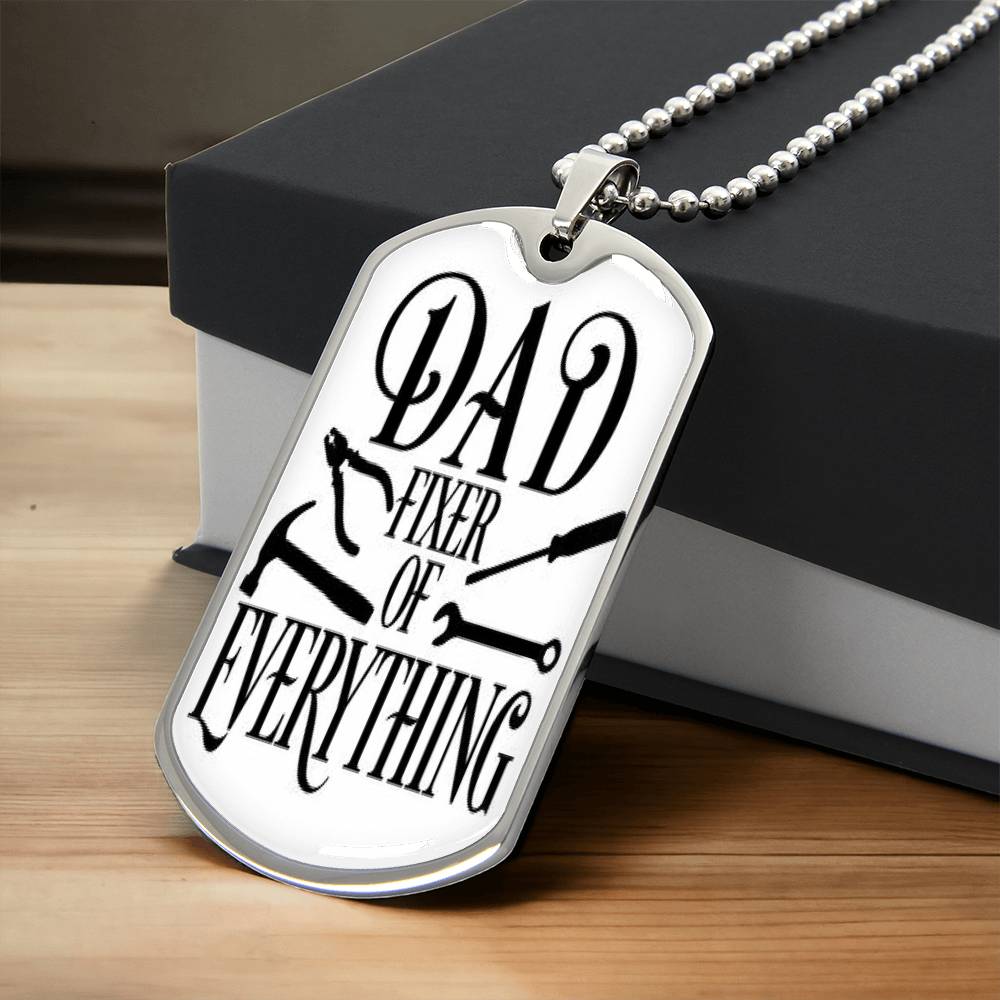 Dad Fixer Of Everything Dog Tag - Army Tag Necklace, Dog Tag