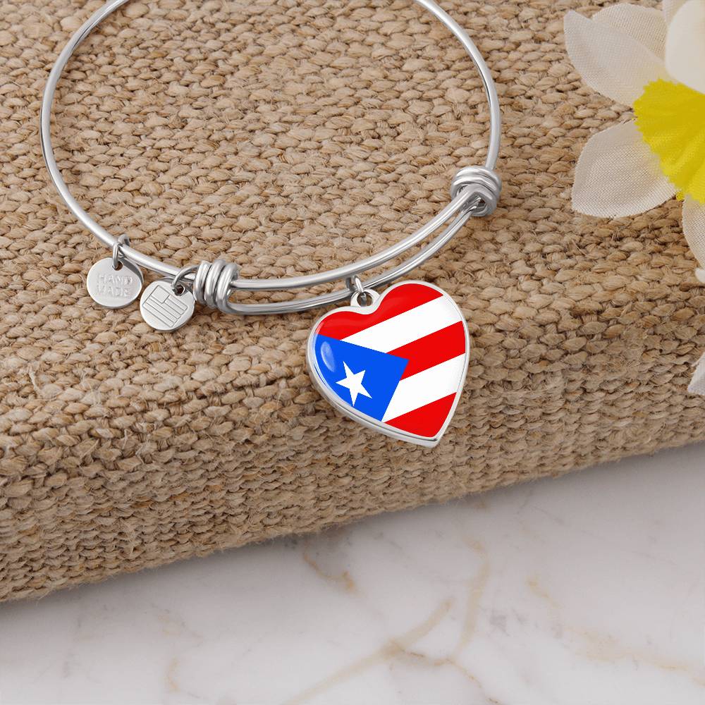 Puerto Rico Bracelet Heart Bangle