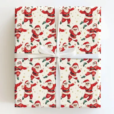 Disco Grove Santa - Gift Wrap for Christmas, Holidays Wrapping Paper, Christmas Wrapping Paper