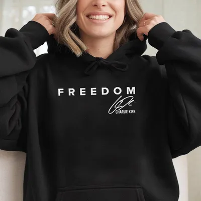 Freedom Charlie Kirk Signature Hoodie, Patriotic Graphic Hoodie, Classic Tribute Hoodie For Men And Women, Casual Vintage Style Top