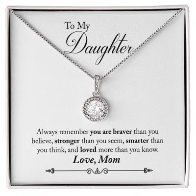 To My Daughter Necklace - Always Love Mom, Gift For Daughter From Mom, Birthday Gift Daughter Graduation Gift, Daughter Birthday Gift From Mom, Christmas Gift, Grown Up Daughter, Anniversary, Lovingly Mom
