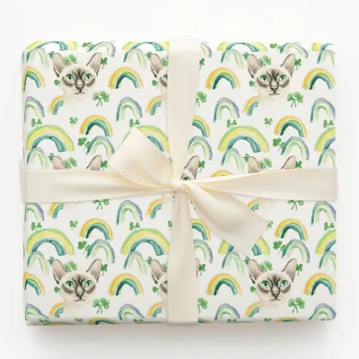 Rainbows with the Oriental Shorthair - Gift Wrap for Christmas, Holidays Wrapping Paper, Christmas Wrapping Paper