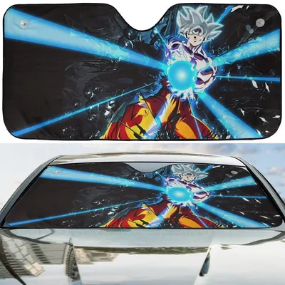 Dragon Ball Z Car Sun Shade, Goku Ultra Instinct Power, Anime Windshield Screen, Kamehameha Attack, Super Saiyan Visor Car Sunshade