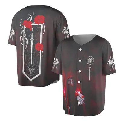 Sleep Token Damocles Crest Baseball Jersey Baseball Jersey, Red Roses Merch, Even In Arcadia Album Art (