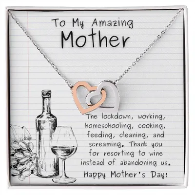 To My Mommy - Thanks For Not Abandoning Us - Interlocking Hearts Necklace