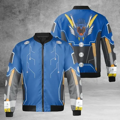 Liger Zoids Windproof Bomber Jacket, Zero Mecha Anime Style, Robotic Lion Cosplay Outerwear Fan Gear Bomber Jacket