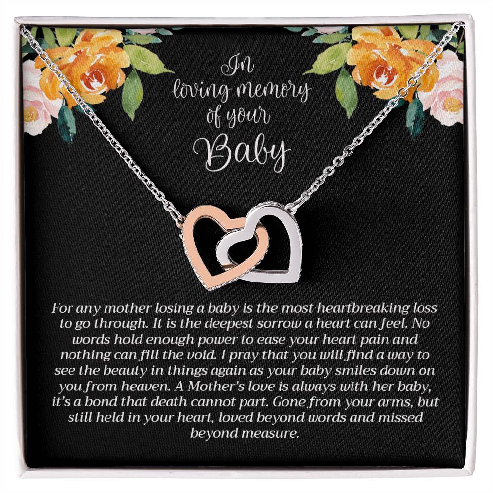 In Loving Memory Baby Necklace Interlocking Hearts Necklace