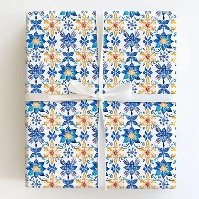Dreidel Daisies - Gift Wrap for Christmas, Holidays Wrapping Paper, Christmas Wrapping Paper