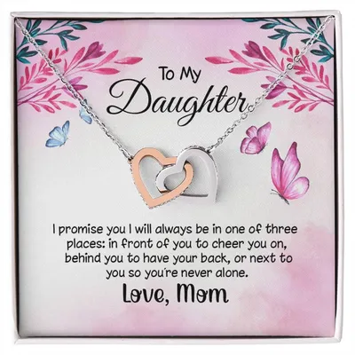 I Promise To Be In One Of The Three Places Hearts Necklace Interlocking Hearts Necklace