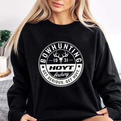 Unisex Hoyt Archery Sweatshirt, Vintage Bowhunting Graphic, Heritage Style Deer Skull Sweatshirt, Archer Gift