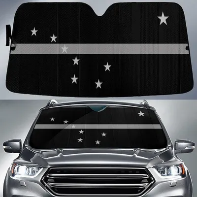 Alaska Sub Flag Thin Grey Line Printed Car Sun Shades Cover Auto Windshield PrintSyde