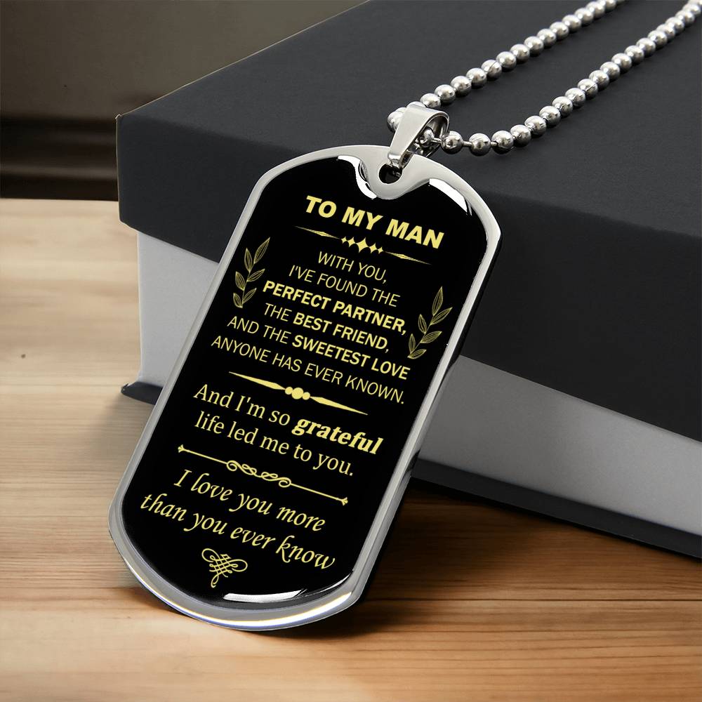 Gift For Your Man - Perfect Partner - Dog Tag - Army Tag Necklace, Dog Tag