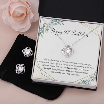 Happy 50th Birthday Jewelry Gift, Sentimental Gifts For a Woman Turning 50, 50th Birthday Gift For Woman