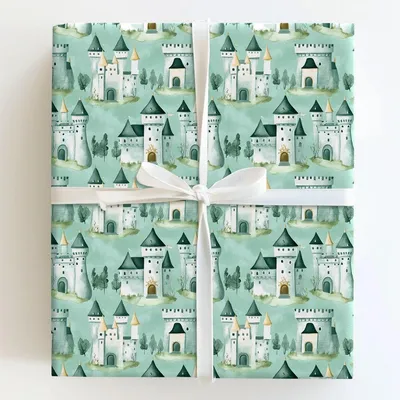 Teal Kingdom - Gift Wrap for Christmas, Holidays Wrapping Paper, Christmas Wrapping Paper
