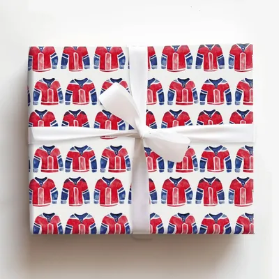 Suited Up Red - Gift Wrap for Christmas, Holidays Wrapping Paper, Christmas Wrapping Paper