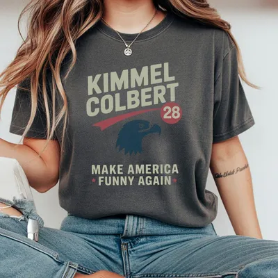 Kimmel Colbert For President 28 T-Shirt Long Sleeve T-Shirt Make America Funny Again First Amendment Political Humor Gift