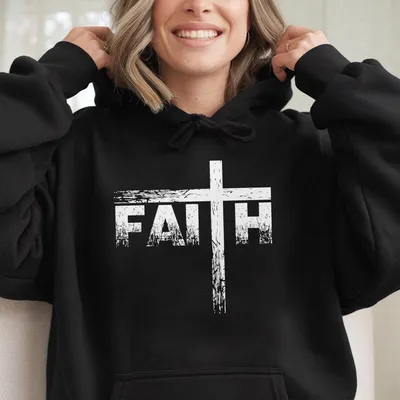 Faith Christian Graphic Hoodie Pure Cotton Casual  Hoodie Unisex Streetstyle Top For Daily Wear