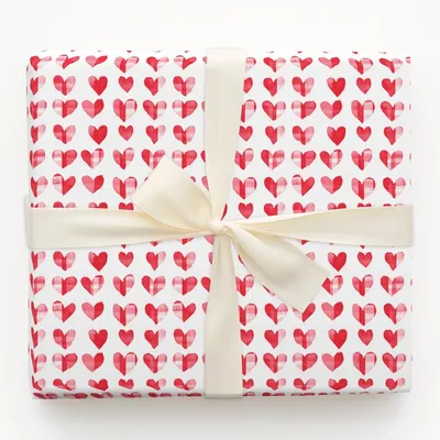 Patchwork Hearts - Gift Wrap for Christmas, Holidays Wrapping Paper, Christmas Wrapping Paper