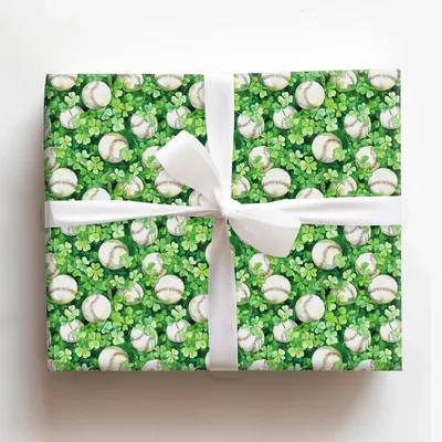 Pitching a Pot of Gold - Gift Wrap for Christmas, Holidays Wrapping Paper, Christmas Wrapping Paper