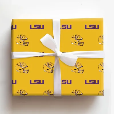 LSU Golden Helmet - Gift Wrap for Christmas, Holidays Wrapping Paper, Christmas Wrapping Paper