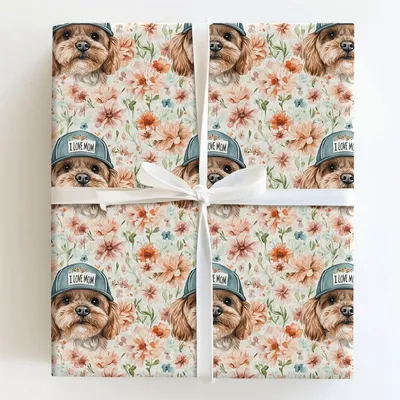 Mom's Favorite Cavapoo - Gift Wrap for Christmas, Holidays Wrapping Paper, Christmas Wrapping Paper