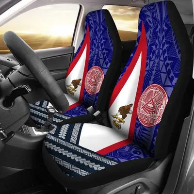 American Samoa Polynesian Car Set Cover American Samoa Flag And