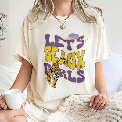 Louisiana Leta Geaux Girls T-Shirt Lsu Tiger Cowgirl Graphic T-Shirt Game Day Outfit Western Southern Style Top College