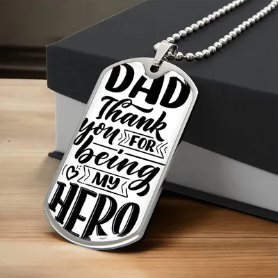 Father's Day Gifts Dog Tag Necklace Personalized - Army Tag Necklace, Dog Tag