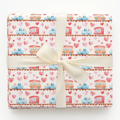 Choo Choo Galentines - Gift Wrap for Christmas, Holidays Wrapping Paper, Christmas Wrapping Paper